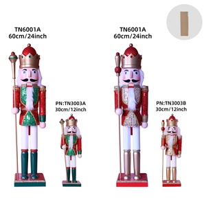 Personalizable 30/60 cm Cascanueces de madera Diseños únicos para la decoración de Navidad al aire libre Estatuilla y Juguete