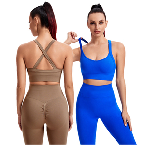 Ensemble <span class=keywords><strong>de</strong></span> Yoga bon marché, soutien-gorge <span class=keywords><strong>de</strong></span> gymnastique, Scrunch, fesses sans couture, Leggings d'entraînement pour femmes, costume <span class=keywords><strong>de</strong></span> Sport deux pièces, nouvelle collection 2023 - Product Image 2