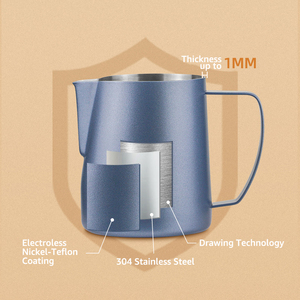 450/700ml di beccuccio tagliente Barista Latte Art caffè <span class=keywords><strong>Espresso</strong></span> fumante in acciaio inox 304 brocca per schiumare Latte - Product Image 6