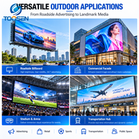 Écran LED extérieur TOOSEN P3 P5 P6 960x960mm à service frontal 7680Hz, mur vidéo fixe pour affichage numérique commercial UHD
