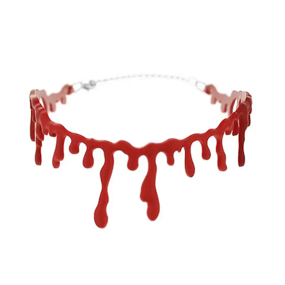 Креативные ожерелья-ювелирные изделия, украшенные крашенными кровью, в стиле Хэллоуина, 2022
