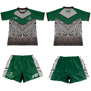 Maillots de Rugby Polynésie NZ personnalisés chemises d'entraînement d'équipe de ligue de Rugby de la Nation sur le terrain short sublimé uniforme de Rugby Maori - Product Image 5
