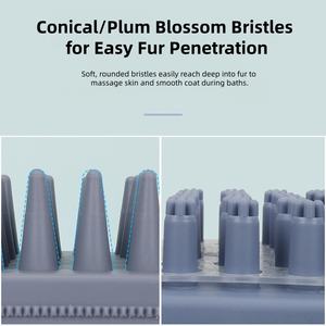 Yeni Tasarım Lüks Modern Yumuşak Kauçuk Stoklu Köpek ve Kedi Küçük Hayvan Evcil Hayvan Banyo Duş Fırçası - Product Image 5
