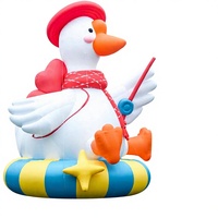 Modèle d'air gonflable personnalisé en forme d'oie blanche |   Grande figurine gonflable de canard de dessin animé, spectacle aquatique accrocheur