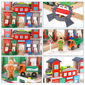 139 Pcs Sồi Trẻ Em Giáo Dục Chơi DIY Xây Dựng Khối <span class=keywords><strong>Train</strong></span> Đường Sắt Theo Dõi Bằng Gỗ <span class=keywords><strong>Train</strong></span> <span class=keywords><strong>Set</strong></span> Đồ Chơi Cho Trẻ Em <span class=keywords><strong>Train</strong></span> Đồ Chơi - Product Image 3