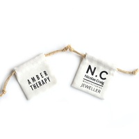 Petite pochette à cordon en coton et lin, durable, en lin blanc, pour emballage cadeau