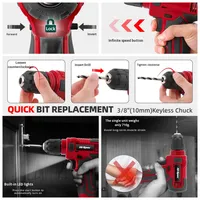 Ensemble de perceuse électrique sans fil au lithium 8V Hi-Spec de 175 pièces, outils en acier au chrome-vanadium, emballage en coffret rigide, multifonctionnel, OEM