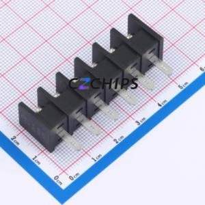 MX35H-8.25-06P-BK01-Cu-S-A Barrier Terminal Block Through hole Component THT,P=8.25mm Connector Two Sides 8.25mm 1x6P Center Pin - Product Image 2