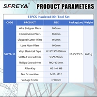 HENITUER S677B-13 Ensemble d'outils isolés 13 pièces, résistant aux hautes tensions, outil industriel léger pour électricien