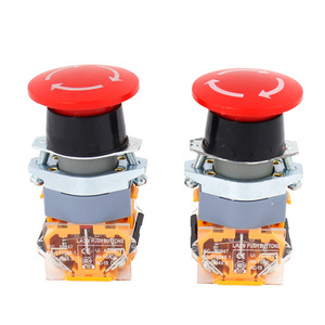 La39 Emergency Stop Mushroom <b>Button</b> 22mm 10a 660v 1no1nc Self-locking <b>Push</b> <b>Switch</b> - Product Image 2