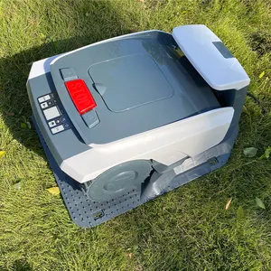 Mesin pemotong rumput robot otomatis, mesin pemotong rumput taman tanpa putaran mendorong sendiri dengan tumpukan pengisi daya