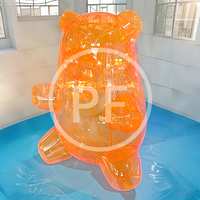 Ours coloré Portable fête événement décor PVC gonflable ours en peluche Transparent néon rose gonflable géant PVC ours
