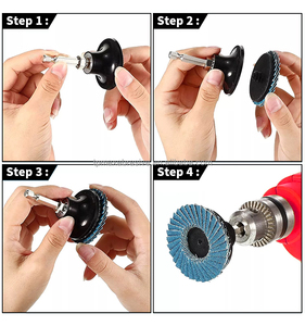 Disque à lamelles abrasif à changement rapide de 3 pouces, meules de meulage personnalisées OEM, grain 40-120 pour perceuse pneumatique/électrique, meuleuse à disque, surface - Product Image 5