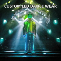 Costume de danse à fibres optiques LED, tenue lumineuse pour spectacle sur scène, pour danseurs, fête, festival, spectacle, événement, divertissement