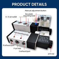 Válvula Solenoide Neumática Automatizada TONGJINJIN de 5/2 Vías DC24V, Válvula Electromagnética de Aire para Planta Dosificadora