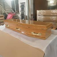 Ataúd de Madera de Alta Calidad Estilo Europeo, Elegante Féretro de Madera