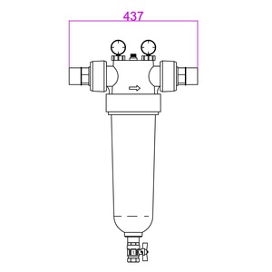 Filtre autonettoyant manuel CINPUR avec corps en plastique et verre en matériau haute résistance - Product Image 3