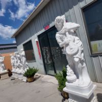 Decoración de Dormitorio Estilo Resort de Ensueño, Figura Humana de Tamaño Real para Decoración de Jardín, Estatua Femenina de Mármol Tallada a Mano