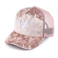 Casquette de baseball en velours tie-dye à 5 panneaux avec logo brodé personnalisé pour femmes, casquette snapback en mesh pour un usage quotidien et streetwear.