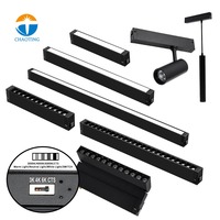 Rail magnétique en aluminium moderne 220V pour éclairage linéaire LED, CRI 90 élevé, 3 températures de couleur CCT, interrupteur DIP réglable, intensité variable, intelligent
