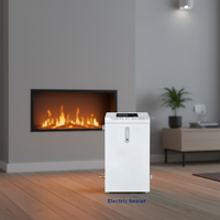 Cheminée électrique 36KW, 26 marron, température réglable, télécommande, affichage LED, flamme multicolore, usage domestique