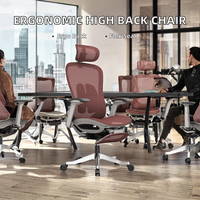 Chaise de bureau ergonomique moderne en tissu nylon, réglable, pivotante, avec support lombaire, dossier haut, grande taille, pour réunions d'affaires, hôpitaux et chambres