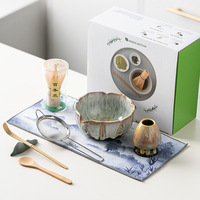 Kits de matcha personnalisés avec logo, accessoires, fouet en bambou, cuillère, bol en céramique, ensemble de kit de matcha classique pour les outils à thé