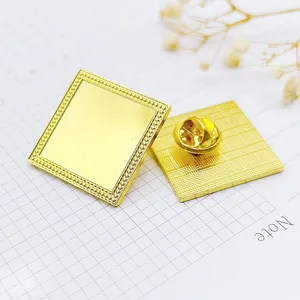 Manufacturer Custom Design Metal Gold Blank Round Square Rectangle Star Flag Various Shapes Lapel Pins Name Plate Badge