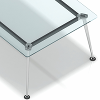 Bureau de travail modulaire moderne, structure en acier, connecteur en aluminium moulé sous pression, table de réunion exécutive