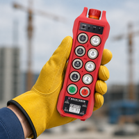 Control Remoto Inalámbrico para Grúa de 8 Direcciones y Una Sola Velocidad, Carcasa Roja, IP67 Impermeable, Anti-interferencias, Parada de Emergencia, 36V-440V