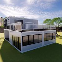 Villa de luxe pliable à 2 étages, conteneur modulable, 2-3 chambres, appartement, bureau, hôtel, école, taille personnalisée, maison mobile, bâtiment de bureaux