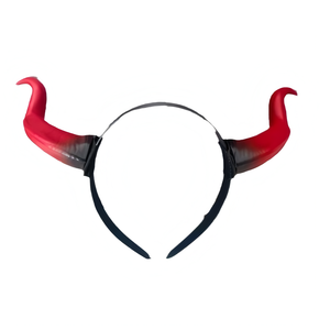 Fascia per capelli con corna da <span class=keywords><strong>strega</strong></span>/demonio, copricapo da diavolo, copricapo malvagio per <span class=keywords><strong>Halloween</strong></span>, <span class=keywords><strong>accessori</strong></span> per cosplay di <span class=keywords><strong>Halloween</strong></span>, decorazioni nere e rosse - Product Image 1