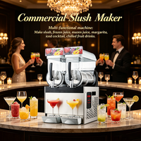 Machine à slush portable électrique commerciale à 2 réservoirs pour hôtel, banquet, fête, fabrication de cocktails, jus de fruits glacés