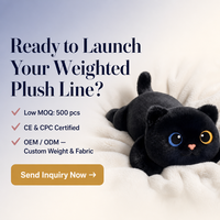 Peluche chat noir lestée avec logo personnalisé, coussin sensoriel apaisant, compresse chaude/froide, cadeaux mignons, vente en gros, OEM, ODM, usine, 5 lbs