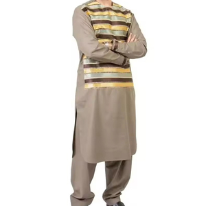 New Hot Sale Men Afghani Suit Cotton Embroidered Shalwar Kameez Set Lightweight Breathable Traditional <b>Islamic</b> <b>Clothing</b> Wedding - Product Image 5