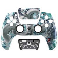 EXtremeRate Luna Coque de Remplacement DIY Redessinée Personnalisée pour Manette PS5 Dualsense