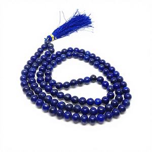 Lot en gros de colliers chapelets Jap Mala en lapis-lazuli naturel sculpté de 6 mm, perles de pierres précieuses religieuses - Product Image 1