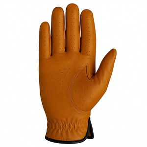 Gant de golf classique en cuir marron pour l'entraînement en extérieur, respirant, antidérapant, avec fermeture auto-agrippante, ajustement flexible et durable - Product Image 2