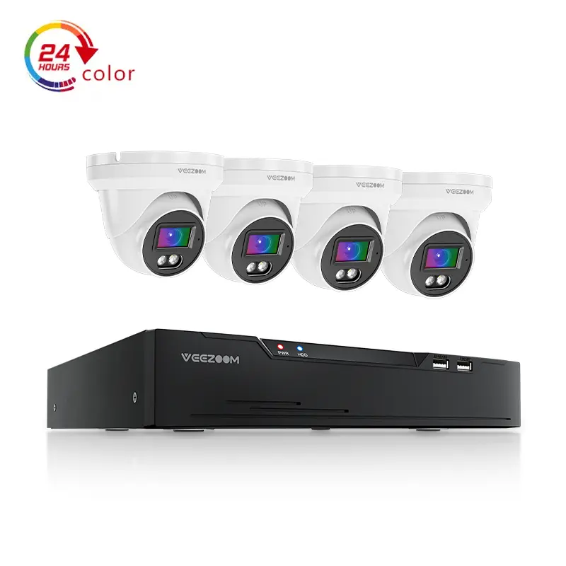 Водонепроницаемая камера ночного видения 2MP 3MP 4MP 6MP 8MP 4ch PoE nvr kit Система безопасности CCTV Видеокамера система