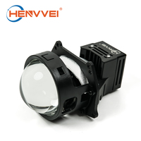 HENVVEI Phare LED puissant à faisceau long 75W 3.0 pouces S2 Bi LED avec lentille bleue, faisceau court 65W 6500K 4300 Lumens, lentille de projecteur LED