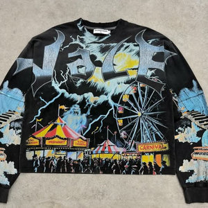 Sudadera con Capucha de Corte Cuadrado, Cuello Redondo, Impresión Digital DTG Completa, Diseño Gráfico Personalizado, Hombros Caídos, Algodón Grueso 100%, Ajuste Holgado - Product Image 2