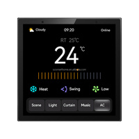 Panel de Control Inteligente TUYA de 4 Pulgadas, 8 Interruptores, 4 Relés, Cortina de 3 Vías, 1 Control de CA, Habilitado para Wi-Fi, Diseño Tuya 86