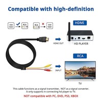 Câble adaptateur RCA AV HDTV 1,5 m avec connecteurs mâles plaqués or 24 carats pour TV/DVD/projecteur/moniteur - 1080p Composite Haut-parleur Microphone