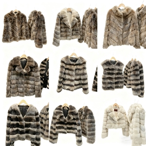 Giacca Invernale di Alta Gamma in Pelliccia all'Ingrosso, Morbida Giacca in Misto Lana <span class=keywords><strong>a</strong></span> <span class=keywords><strong>Righe</strong></span>, Produttore di Cappotti da <span class=keywords><strong>Donna</strong></span> - Product Image 1