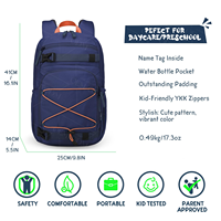 Sac d'école polyvalent ODM multi-poches avec boucle de poitrine réglable et poches pour bouteille d'eau, idéal pour les tout-petits en voyage en extérieur