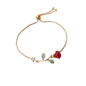 Collar de moda "La rosa <span class=keywords><strong>del</strong></span> Principito" <span class=keywords><strong>Serie</strong></span> de pulsera de rosas pintada a mano Collar de diseño retro de lujo para mujer al por mayor - Product Image 4