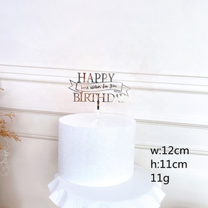 Nuovo Design acrilico <span class=keywords><strong>buon</strong></span> compleanno Cake Topper forniture per feste decorazione per torte auguri per te Cake Toppers - Product Image 3
