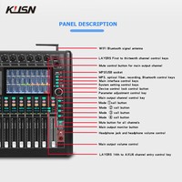 Console de mixage numérique professionnelle 20 canaux avec faders motorisés télécommandés, 16 DSP et écran tactile 7 pouces