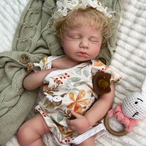 Poupée Reborn Authentique en Silicone Plein Corps de 20 Pouces, Bouche Ouverte avec Sucette, Modèle Endormi, Jouet Doux pour l'Éducation des Nouveau-nés - Product Image 4
