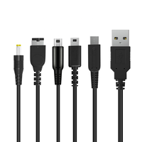 Câble de charge USB filaire 5 en 1 I-zclive pour DS Lite/Wii U/New 3DS - Conducteur en cuivre pur
